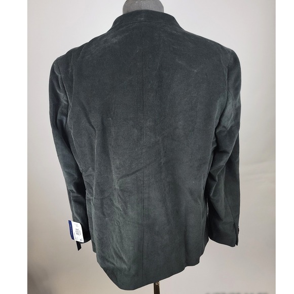 Tommy Hilfiger Sport Coat Mens 44S‎ Olive Corduroy Double Breasted Suit Jacket - Picture 4 of 9